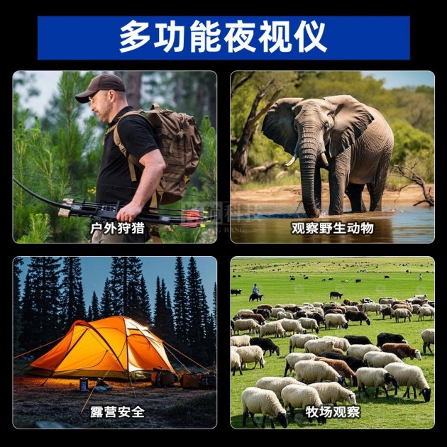 棕昶NV8161头戴式夜视仪红外线夜视镜户外照明超高清夜间双筒望远镜数码夜视仪产品图4