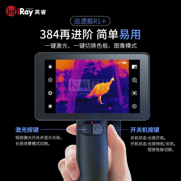 艾睿R1+手持热成像红外夜视仪户外热搜384分辨率产品图1